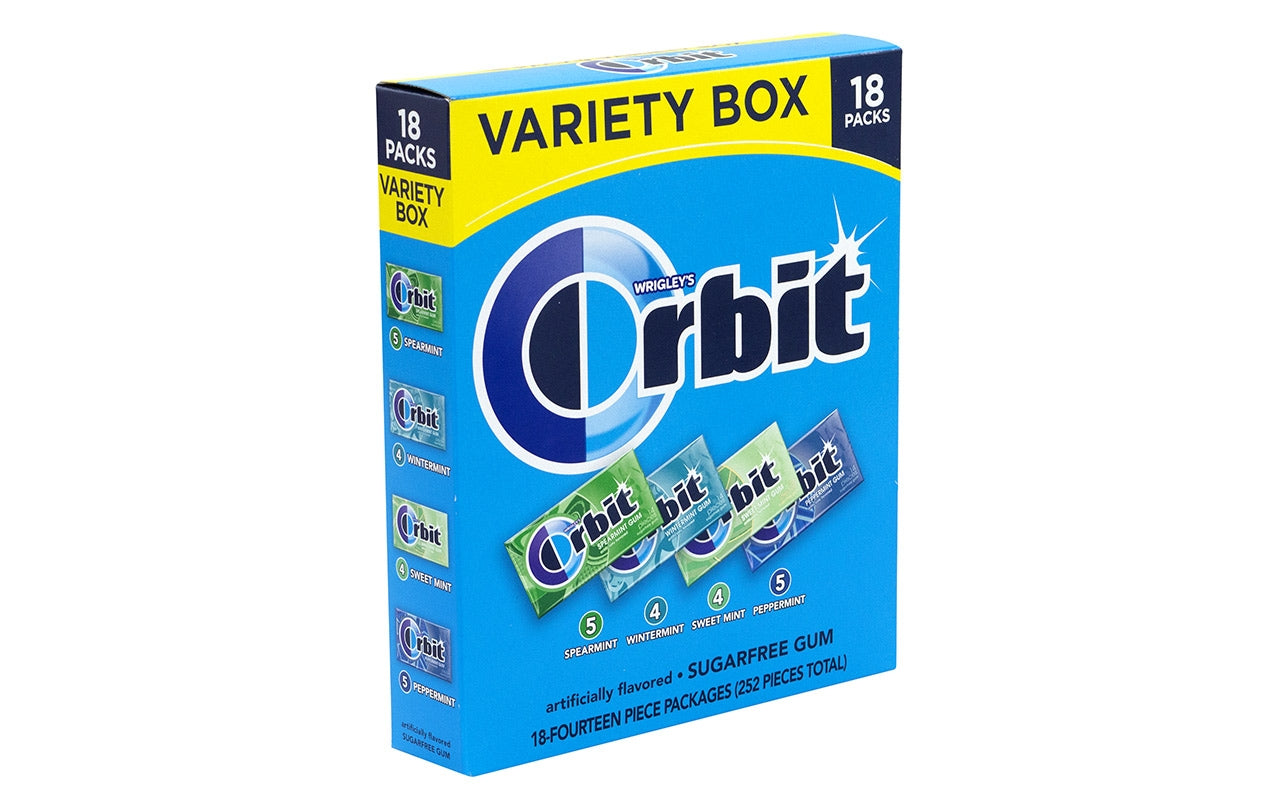 ORBIT Sugar-Free Gum Mint Variety Pack, 14-Pieces, 18 Pack