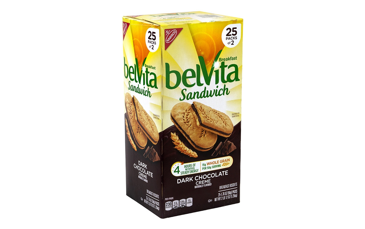 BELVITA Breakfast Sandwich Dark Chocolate Creme, 1.76 oz, 25 Pack