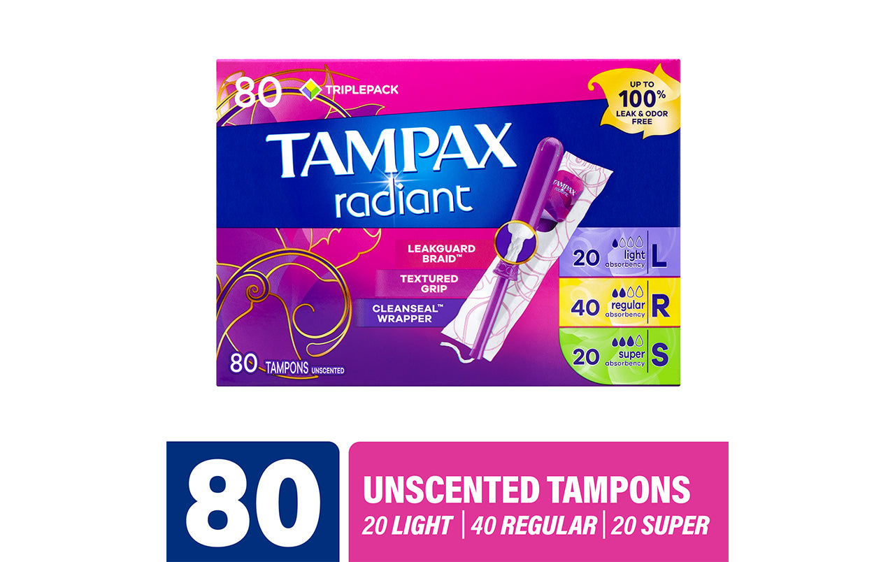 Tampax Assorted Radiant Tampons, 84 Count