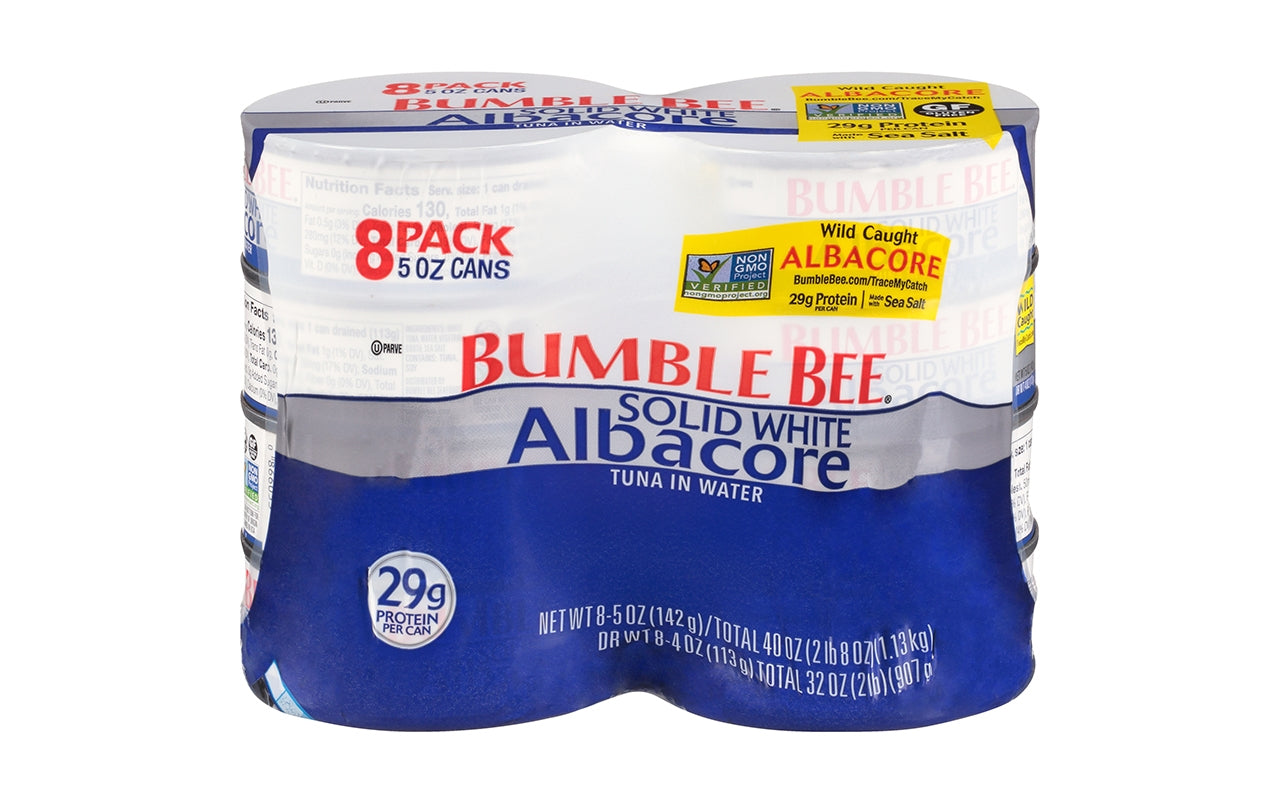 Bumble Bee Solid White Albacore Tuna, 5 oz, 8 Pack