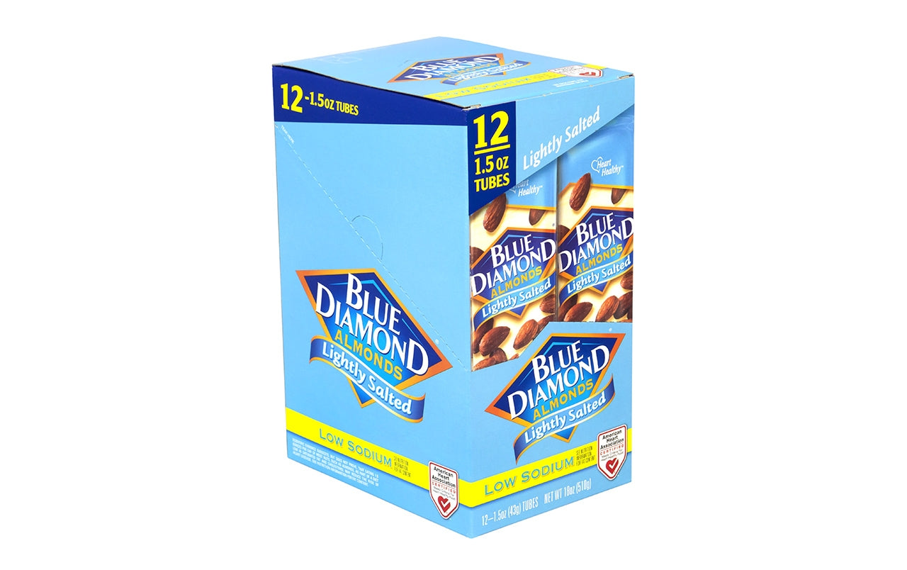 Blue Diamond Low Sodium Lightly Salted Almonds, 1.5 oz, 12 Count