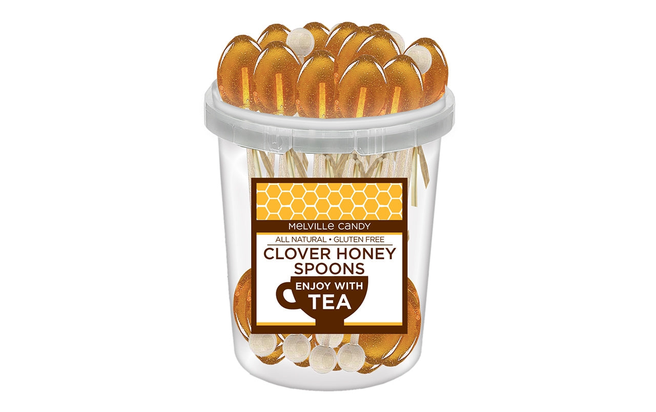 MELVILLE CANDY Naturally Flavored Honey Spoons Clover Honey, 30 Count