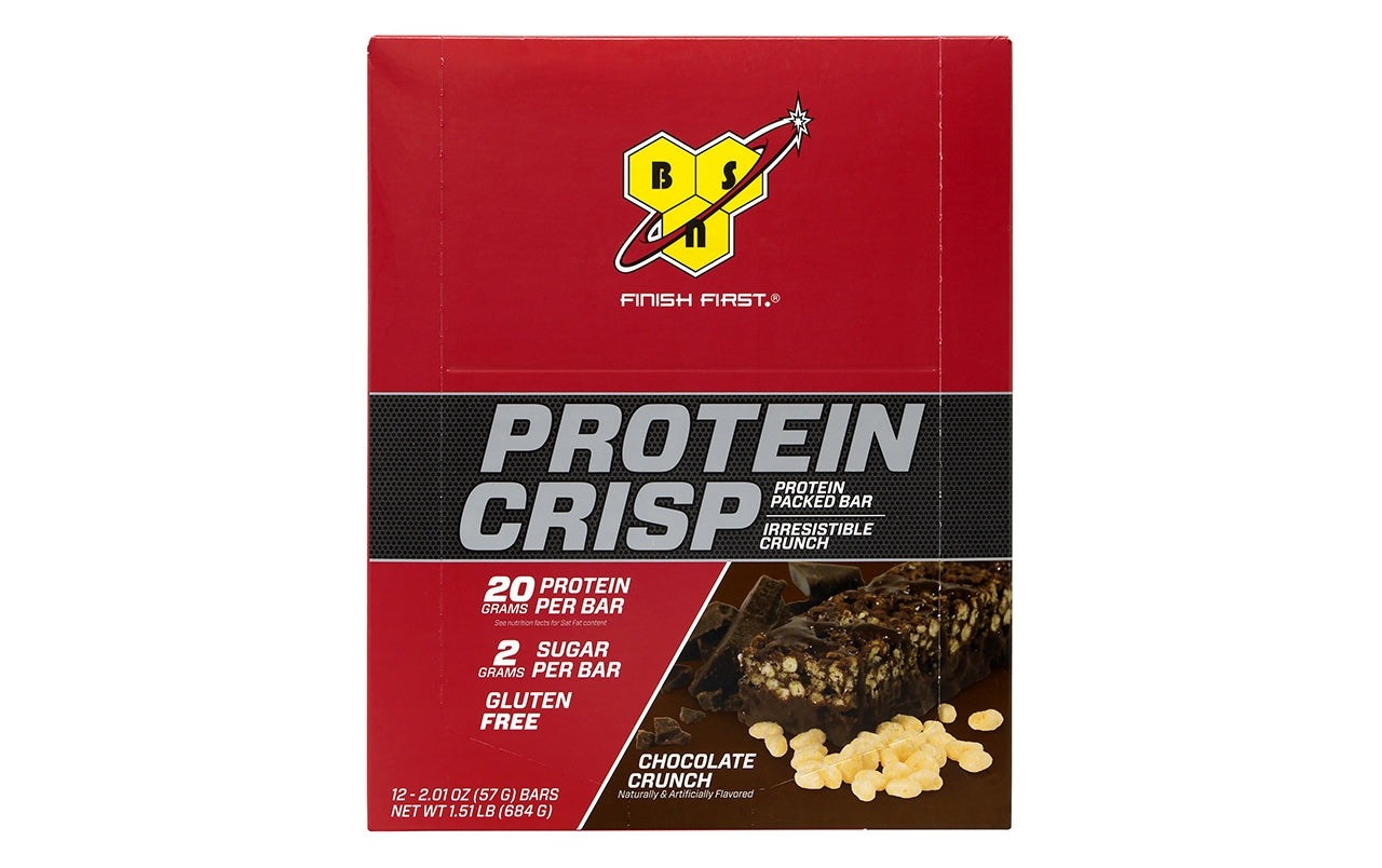 FINISH FIRST Protein Crisp Protein Bar Chocolate Crunch, 2.01 oz, 12 Count