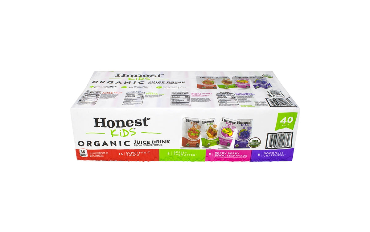HONEST KIDS Organic Fruit Juice Drink Boxes Variety Pack, 6 oz, 40 Cou ...