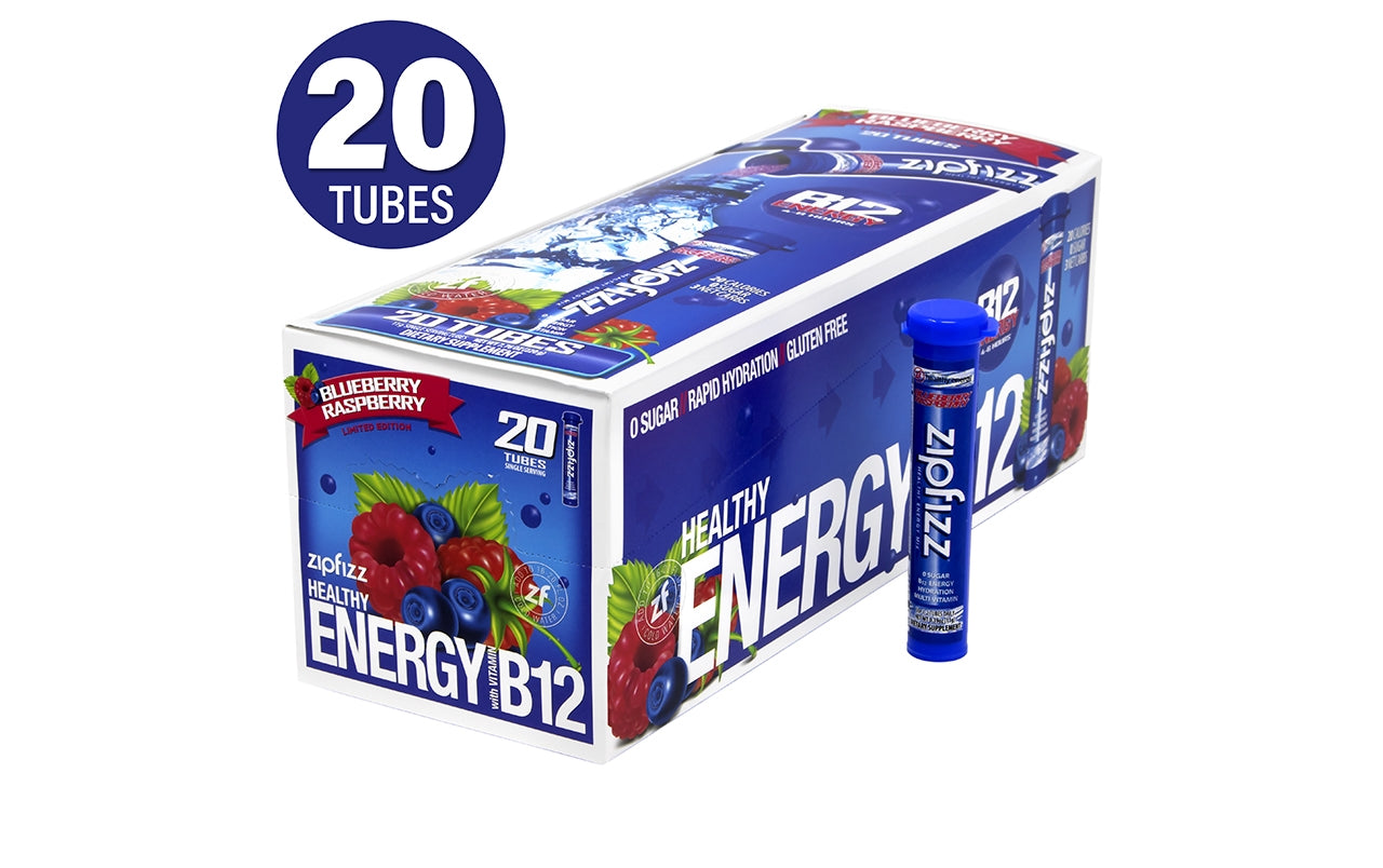 ZIPFIZZ Energy Drink Mix Blue Raspberry, 20 Count