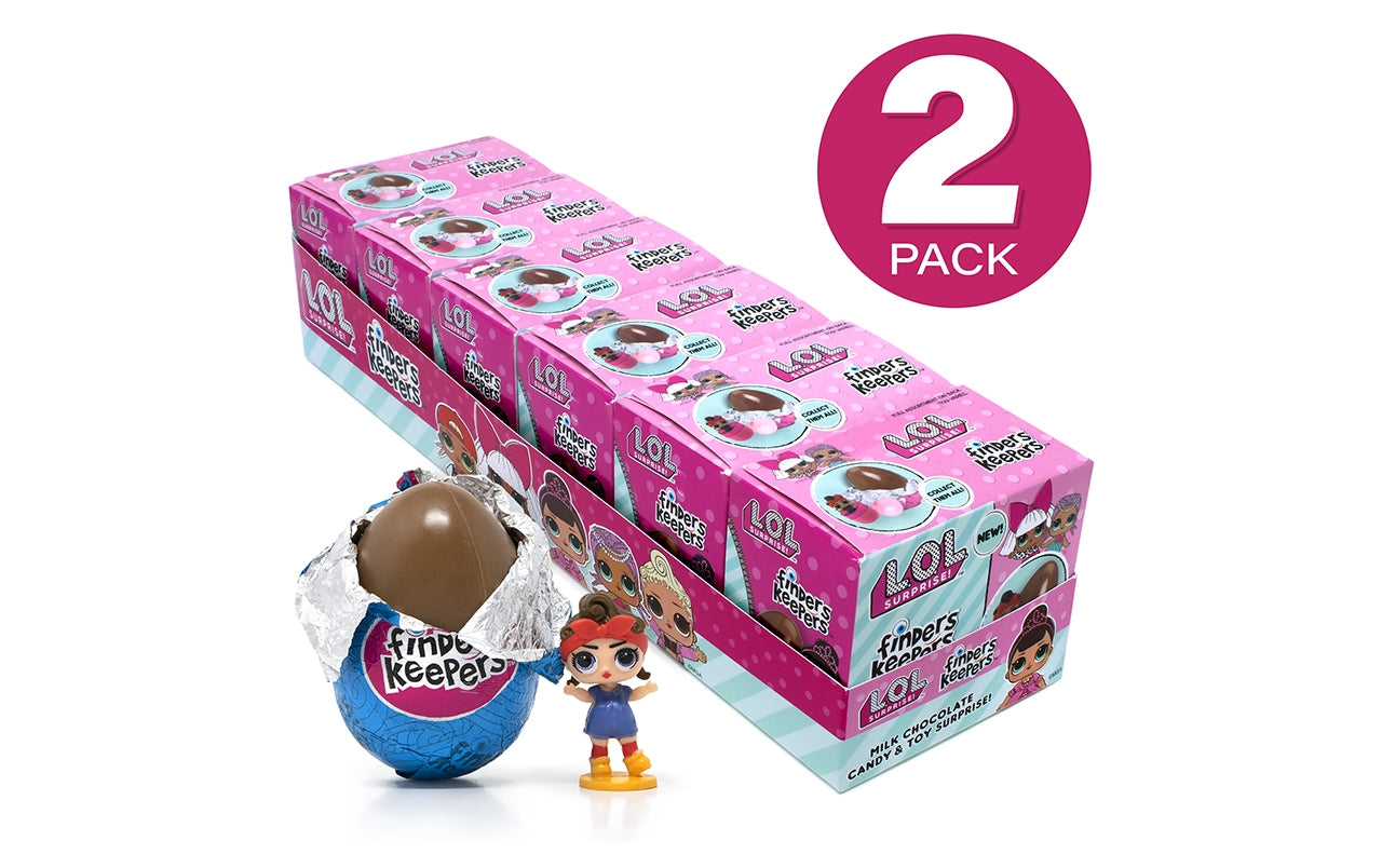 FINDERS KEEPERS L.O.L. Milk Chocolate Candy Egg & Toy Surprise, 6 Count, 2 Pack