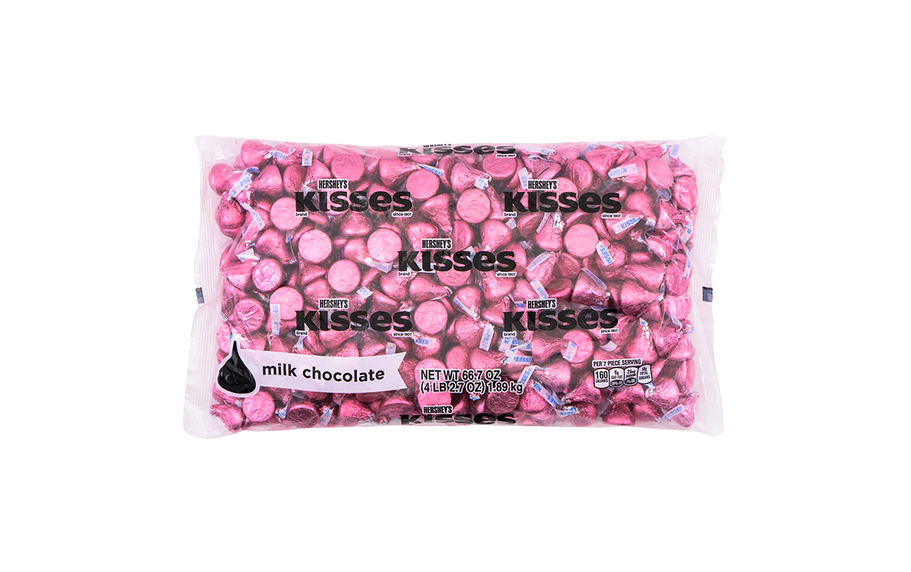 KISSES Milk Chocolates, Pink, 66.7 oz