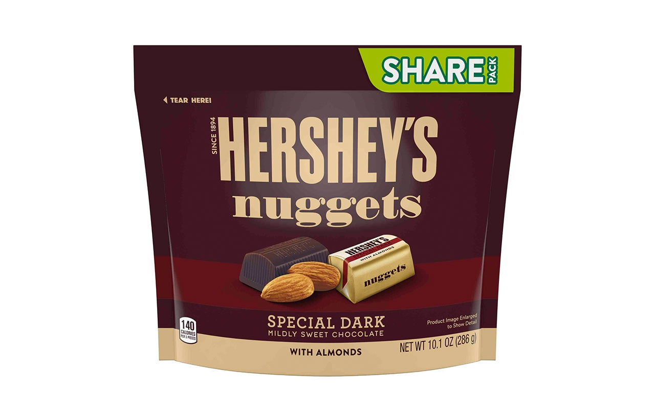 HERSHEY'S NUGGETS SPECIAL DARK Mildly Sweet Chocolate with Almonds Candy, 10.1 oz, 3 Pack