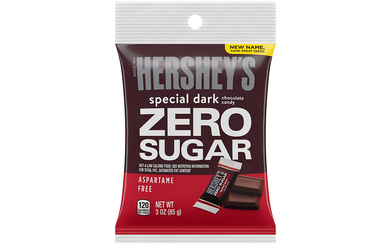 HERSHEY'S SPECIAL DARK Sugar Free Peg Bag, 3 oz, 12 Count