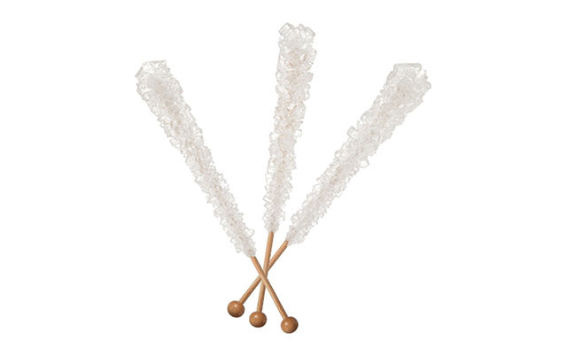 Clear White Rock Candy Sticks, 36 count