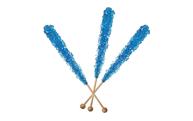 Royal Blue Raspberry-Flavored Rock Candy Sticks, 36 count
