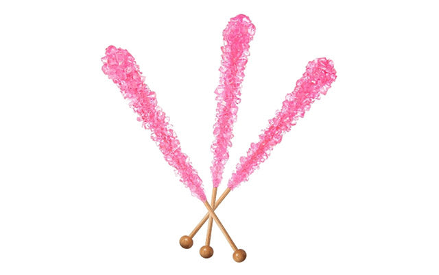 Hot Pink Cherry-Flavored Rock Candy Sticks, 36 count