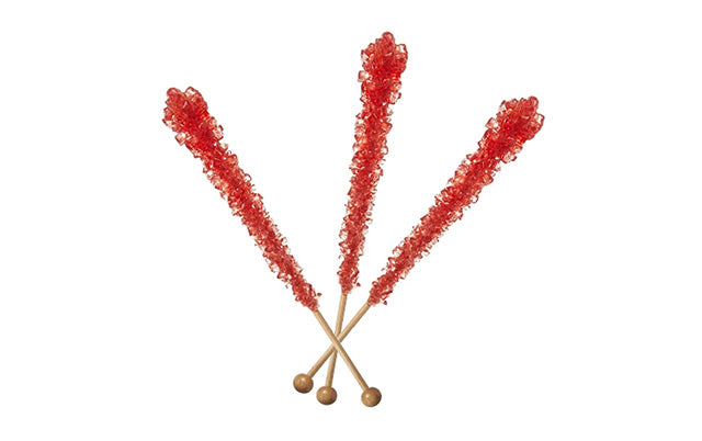 Red Strawberry-Flavored Rock Candy Sticks, 36 count