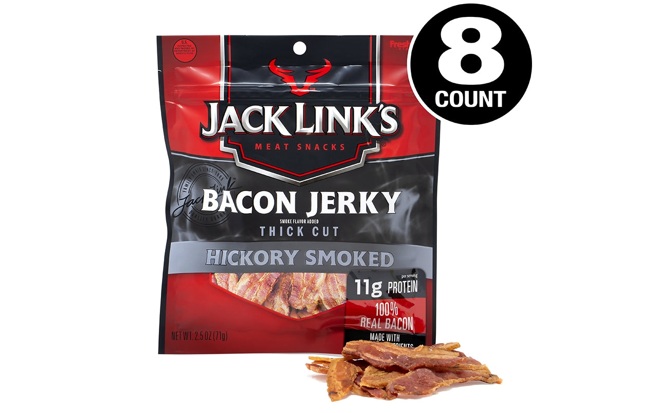 Jack Link's Hickory Smoked Bacon Jerky, 2.5 oz, 8 Count