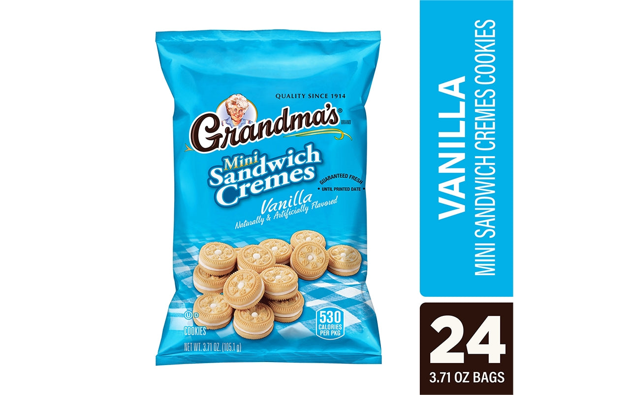 Grandma's Mini Sandwich Cremes Vanilla, 3.71 oz, 24 Count