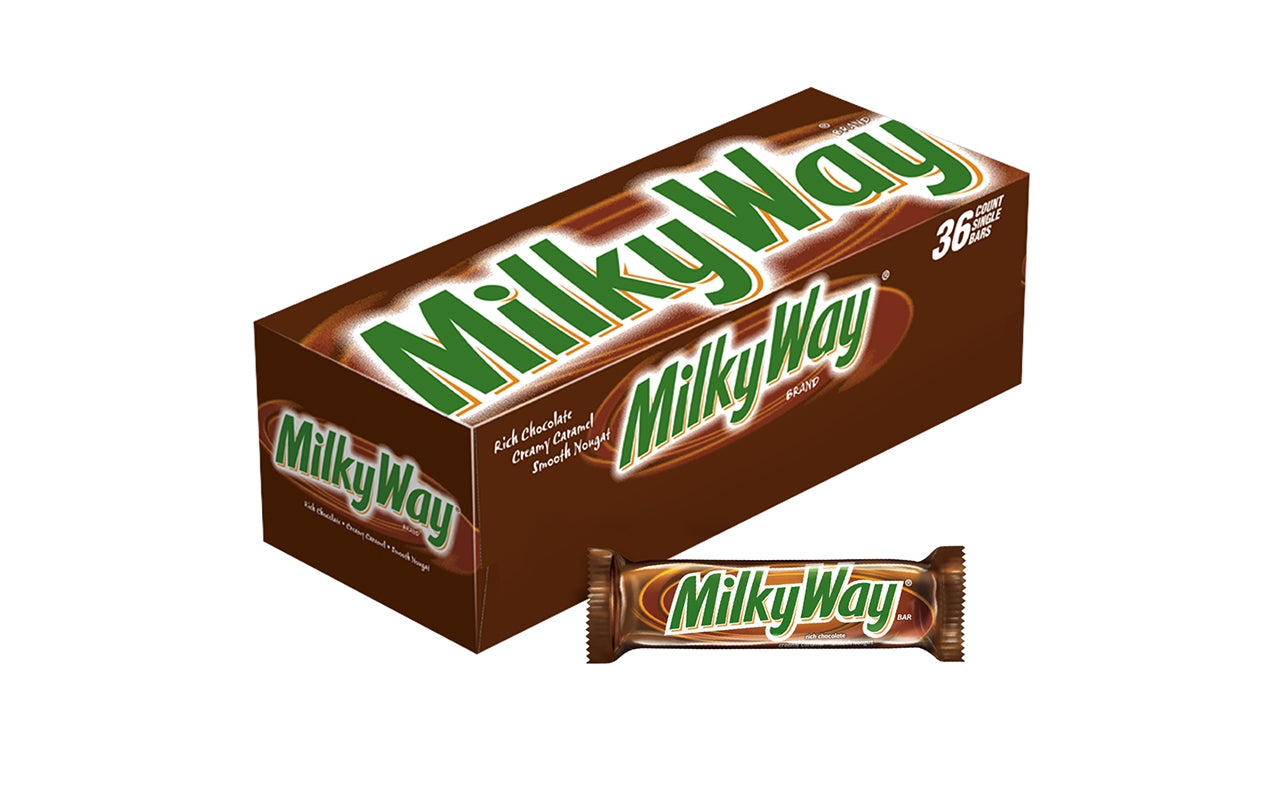 MILKY WAY Chocolate Singles Size Candy Bar, 1.84 oz, 36 Count
