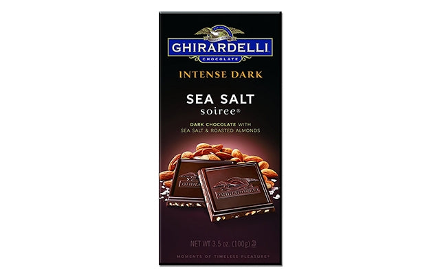 Ghirardelli Chocolate Intense Dark Sea Salt Soiree Chocolate 3.5 oz, 12 Count