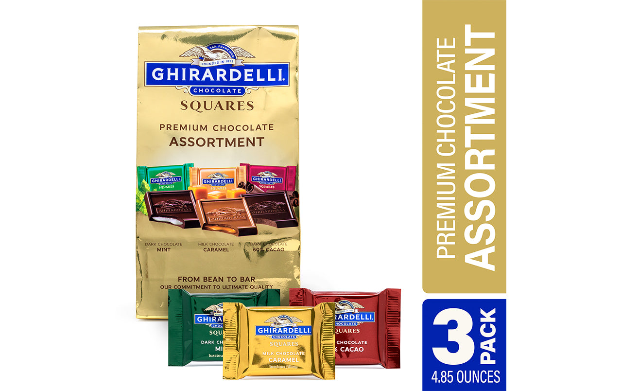 Ghirardelli Chocolate Squares Premium Assortment, 4.85 oz, 3 Pack