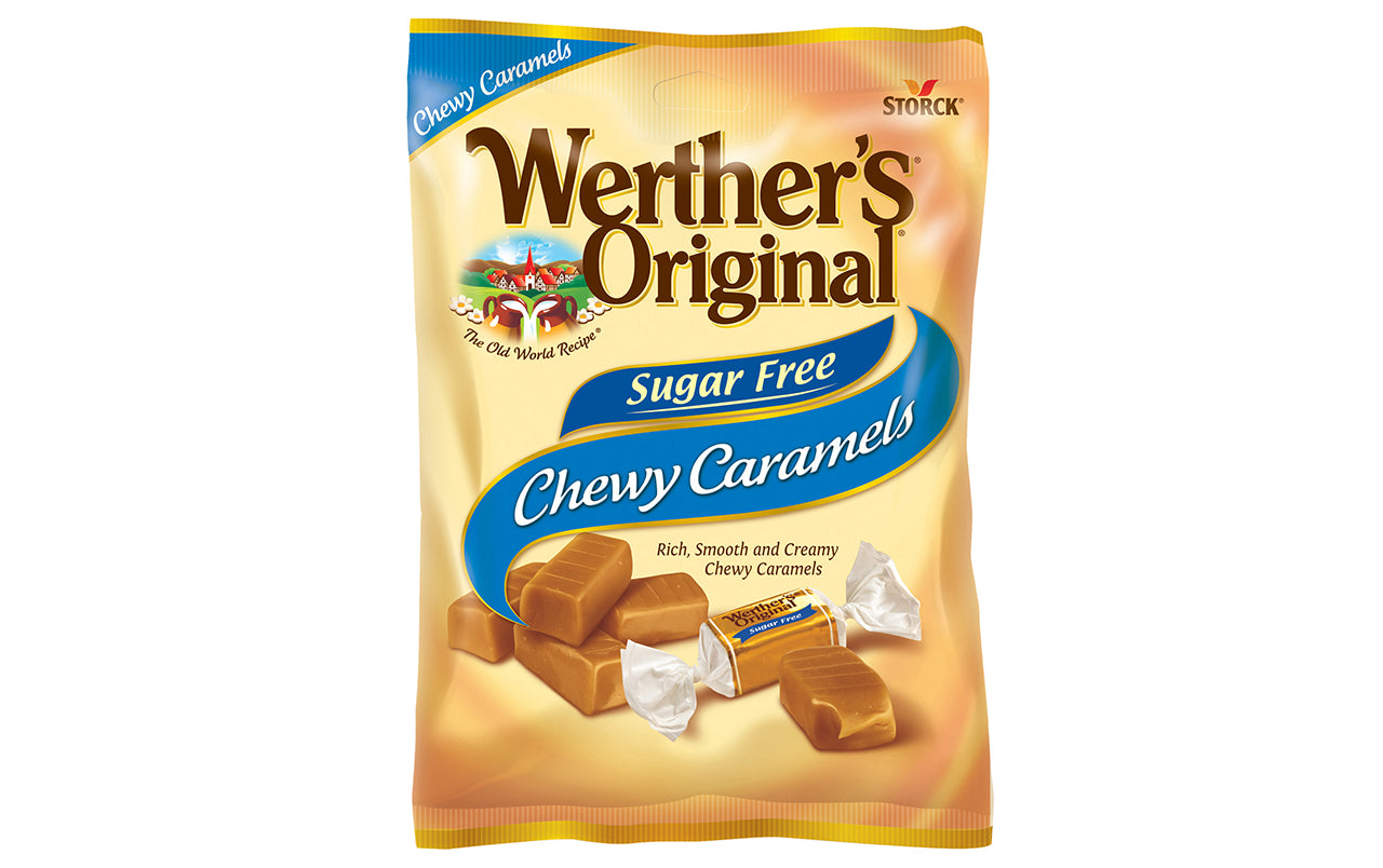 Werther's Original Sugar Free Chewy Caramel Candy, 1.46 oz, 12 Count