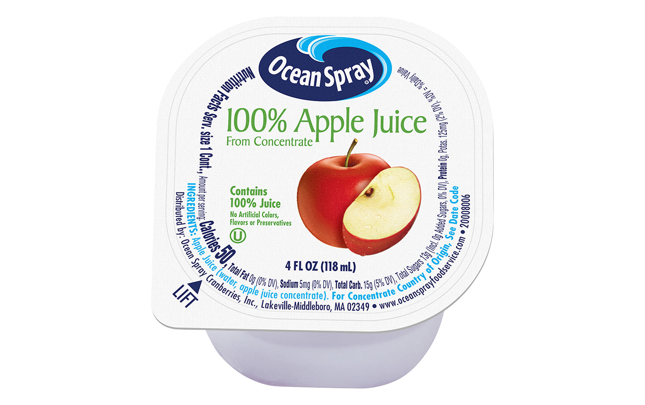 OCEAN SPRAY 100% Apple Juice Cups, oz, 48 Count