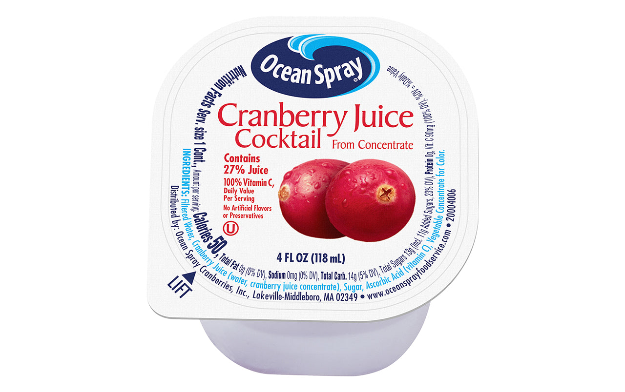 OCEAN SPRAY Cranberry Juice Cocktail Cup, 4 oz, 48 Count