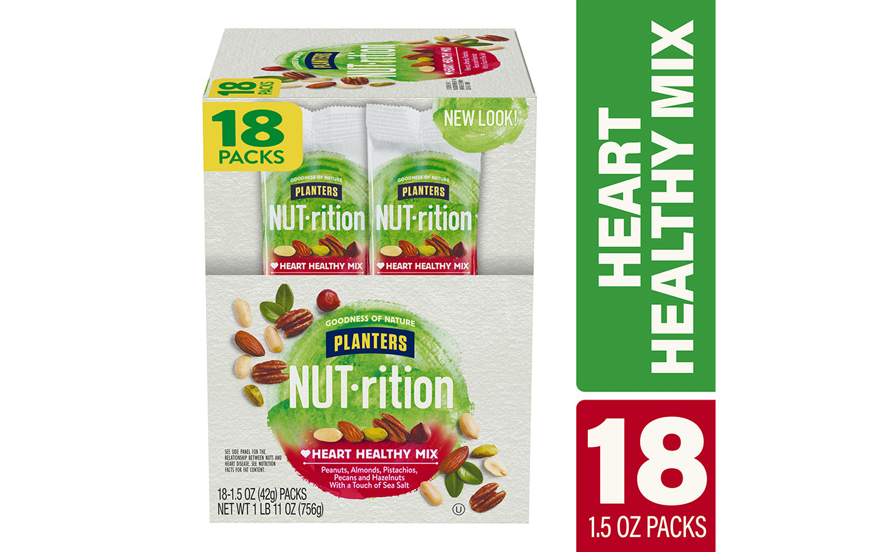 PLANTERS Nut-Rition Heart Healthy Mix, 1.5 oz, 18 Count