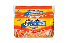 Load image into Gallery viewer, MARUCHAN Ramen Noodle Soup Chicken Flavor Souper 6 Pack, 4 Count (24 Packs)
