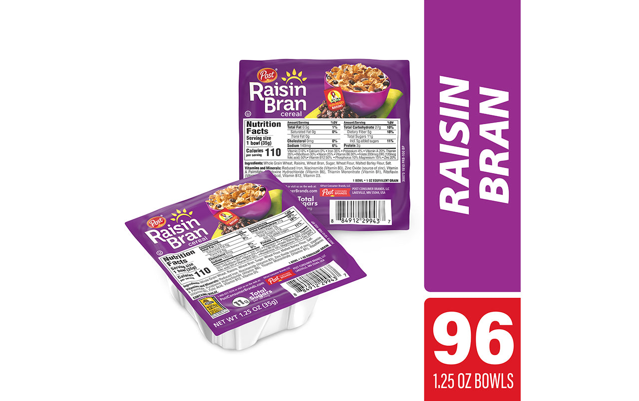 RAISIN BRAN Cereal Bowl, 1 oz, 96 Count