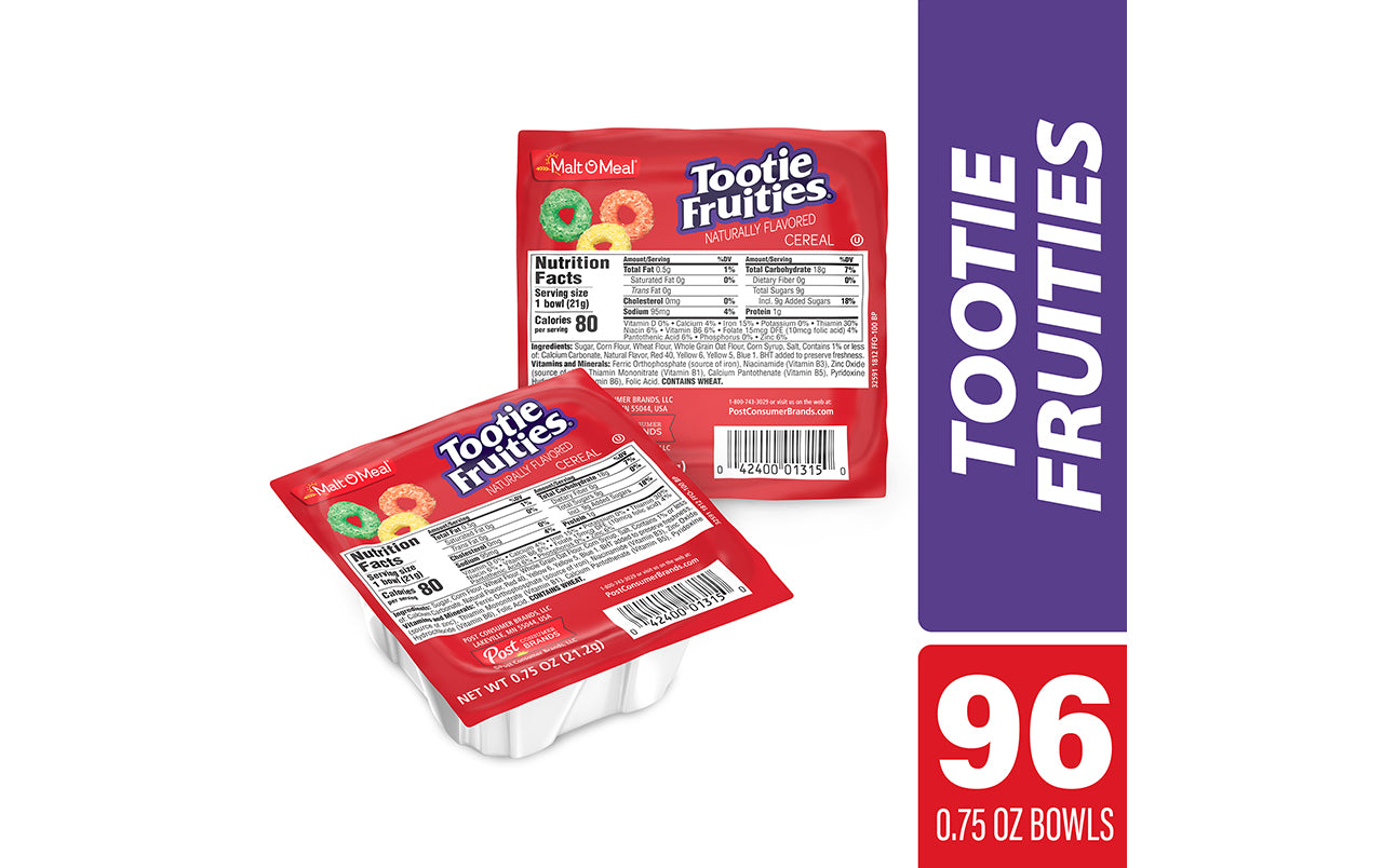 TOOTIE FRUITIES Cereal Bowl, 1 oz, 96 Count