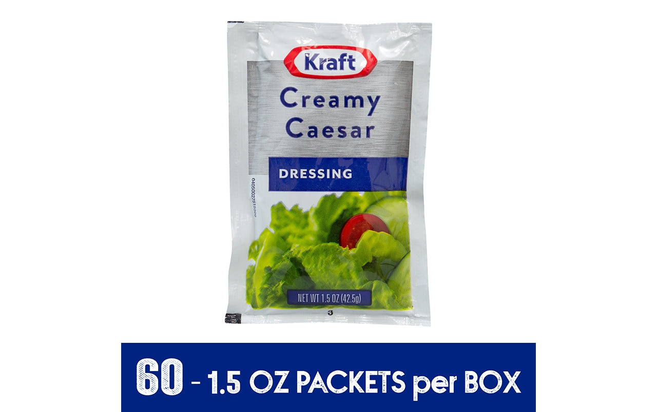 KRAFT Dressing Creamy Caesar, 1.5 oz, 60 Count