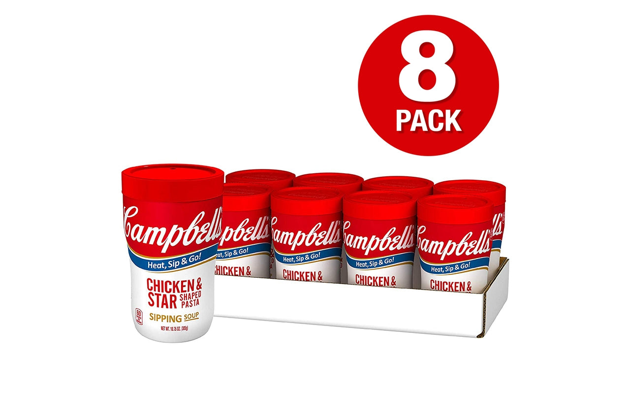 CAMPBELL'S On The Go Chicken and Stars Soup, 10.75 oz, 8 Count