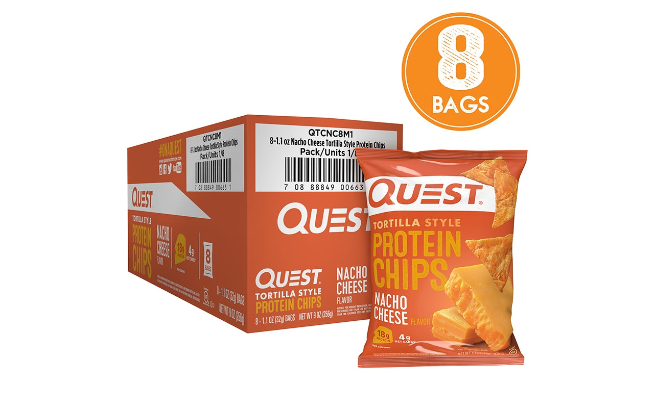 QUEST Protein Chips Nacho, 1.1 oz, 8 Count