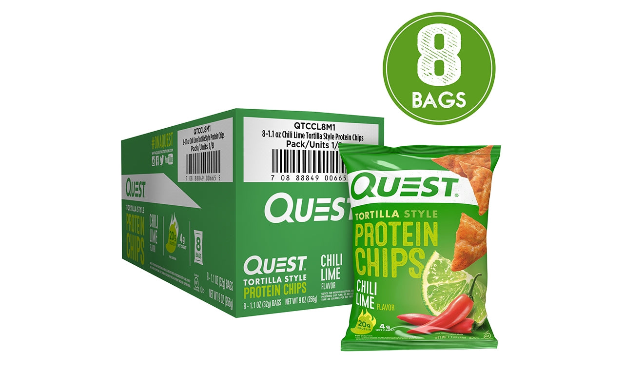 QUEST Protein Chips Chili Lime, 1.1 oz, 8 Count