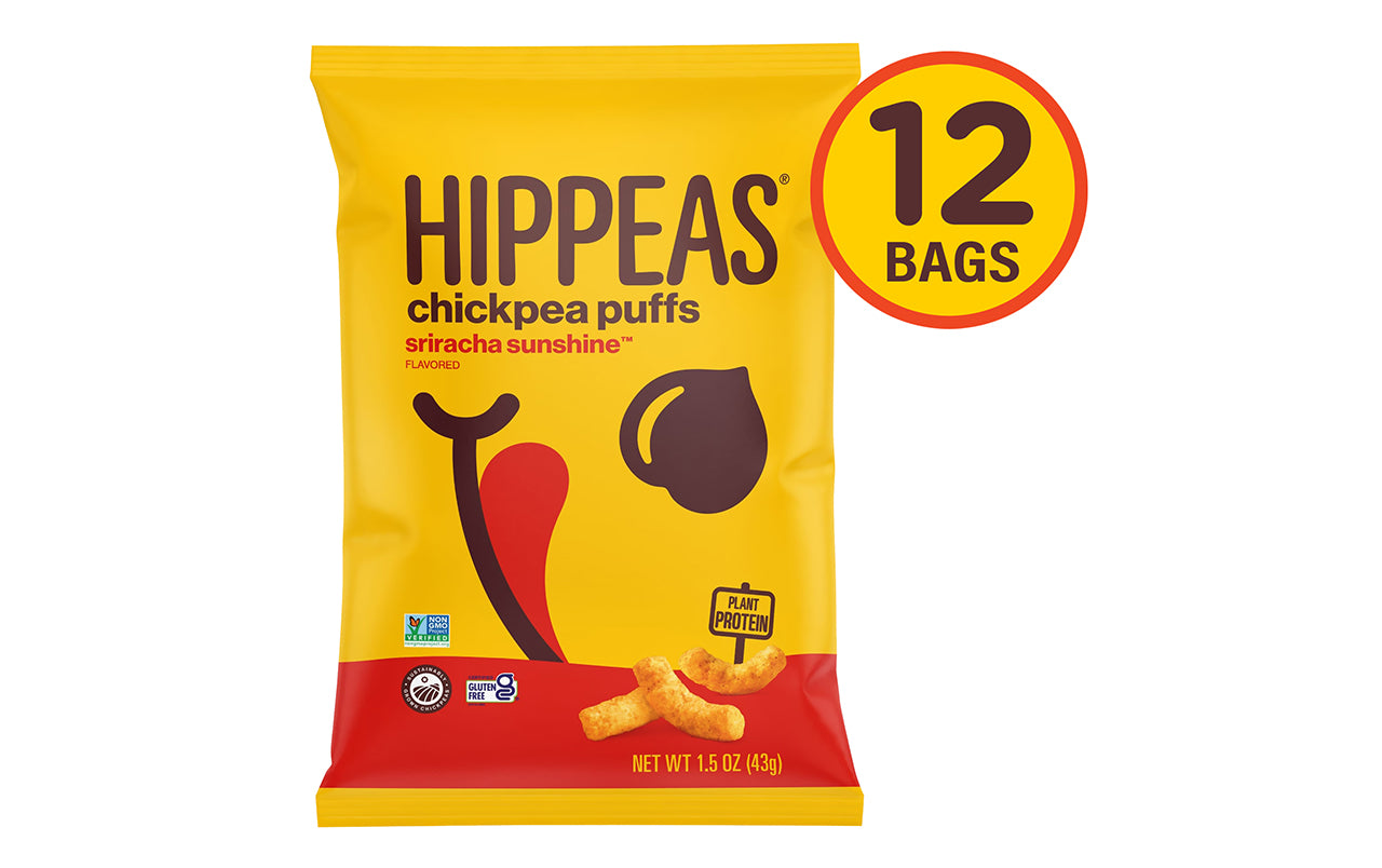 HIPPEAS Chickpea Puffs Sriracha Sunshine, 1.5 oz, 12 Count